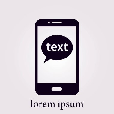 Mobil sohbet simgesi. Cep telefonu Web sohbet ve iletişim temsil eden.