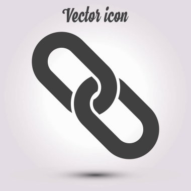 Bağlantı tek simge. Zincir bağlantı simgesi. Kaynağına bağlantı simgesi.