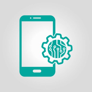 Teknolojik aygıt elektronik devre. Teknoloji düzeni kare simgesi. 