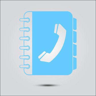 Telefon Rehberi düz simgesi. Düz tasarım stili.
