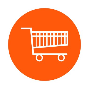 Grafik alışveriş düz simgesi. Bir ürünü Sepete Ekle.