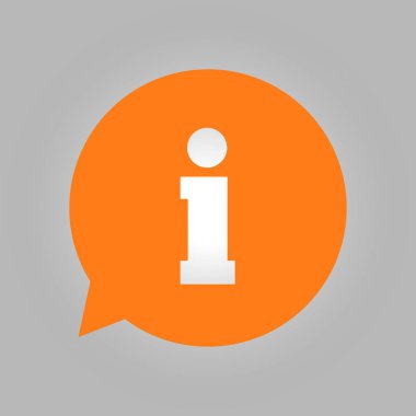 Bilgi: konuşma balonu sembolü. Düz tasarım stili