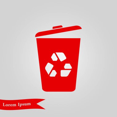 Çöp kutusu simgesini. Sil, Çöp Kutusu'na taşıyın, disk alanı temizleyin. Vektör çizim 