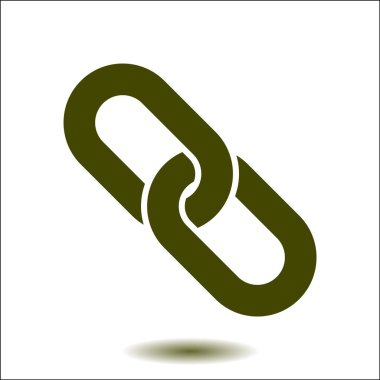 Bağlantı tek simge. Zincir bağlantı simgesi. Kaynağına bağlantı simgesi.