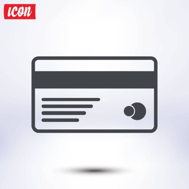 Vektör kredi kartı simgesi. Düz tasarım stili.