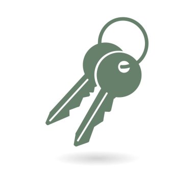 Anahtar simgesi. Kilit simgesi. Güvenlik işareti. Düz tasarım stili.