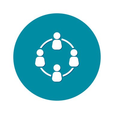 İletişim konsepti. Sosyal ağ tek simgesi. Küresel teknoloji İş dünyasındaki sosyal bağlantılar ağı.