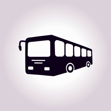 Otobüs işareti simgesi. Toplu taşıma sembolü. Düz tasarım stili.