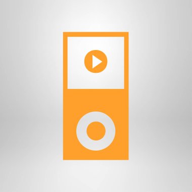 Taşınabilir kitle iletişim araçları oyuncu simgesi. Düz tasarım stili. 