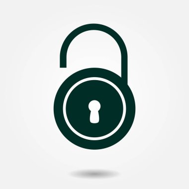 asma kilit, vektör çizim basit simgesi