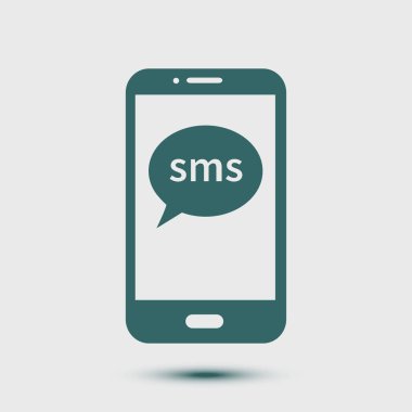 Akıllı telefon e-posta veya sms simgesi. Mobil posta işareti simgesi.