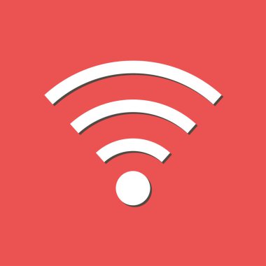 WiFi sembolü. Vektör kablosuz ağ kutsal kişilerin resmi. Düz tasarım stili.