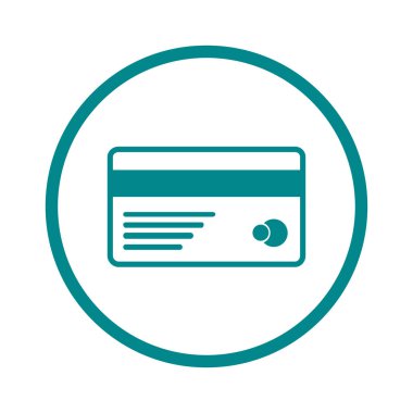 Vektör kredi kartı simgesi. Düz tasarım stili.