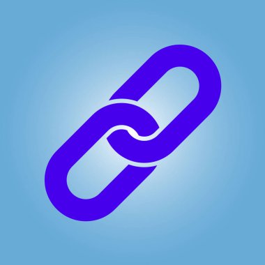 Bağlantı tek simge. Zincir bağlantı simgesi. Kaynağına bağlantı simgesi.