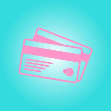 Vektör kredi kartları simgesi. Düz tasarım stili. 