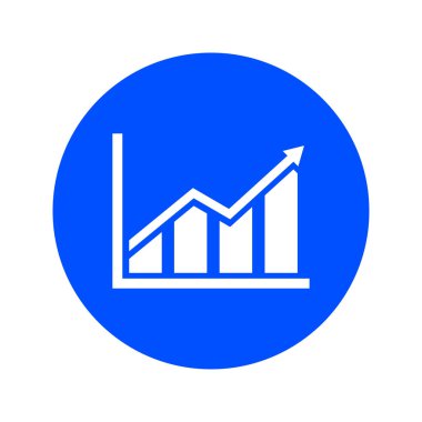 Infographic. Grafik simgesini. Büyüyen grafik erkek. Düz tasarım stili.