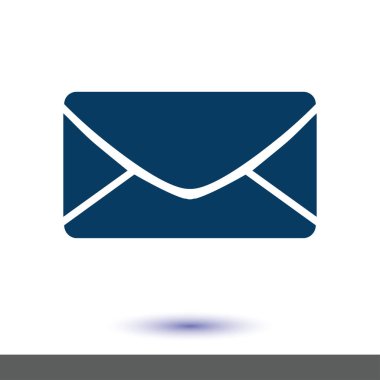 Düz simgesi mektup. Posta simgesi. Vektör simgesi. 