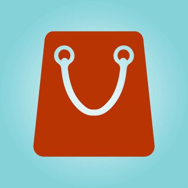 Alışveriş çantası simgesi. Butik alışveriş sembolü. Düz tasarım.