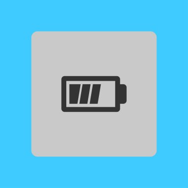 Pil şarj simge vektör. Düz tasarım stili.