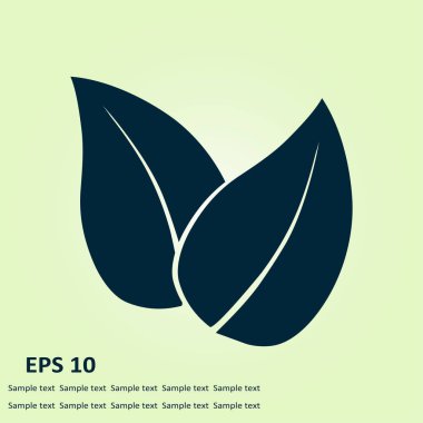 Yaprak simgesi. Taze doğal ürün simgesi. Organik ürün işareti. Düz tasarım stili.