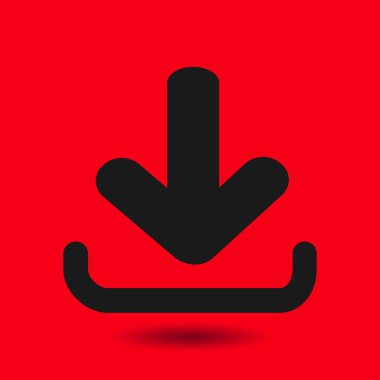 Simgesini indirin. Düğme yükleyin. Düz tasarım stili.