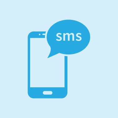 Akıllı telefon e-posta veya sms simgesi. Mobil posta işareti simgesi.