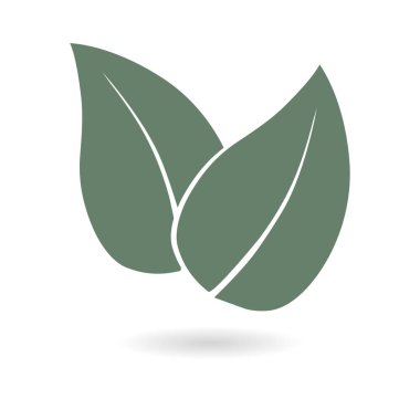 Yaprak simgesi. Taze doğal ürün simgesi. Organik ürün işareti. Düz tasarım stili.