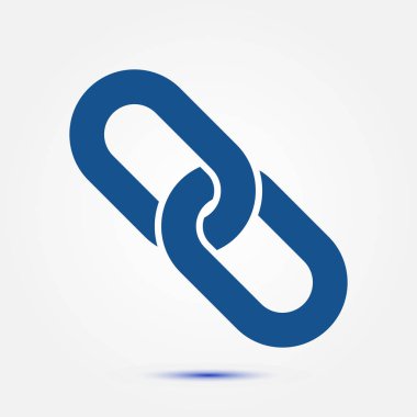 Bağlantı tek simge. Zincir bağlantı simgesi. Kaynağına bağlantı simgesi.