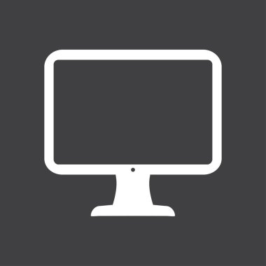 Bilgisayar ekran işareti simgesi. Düz tasarım stili.