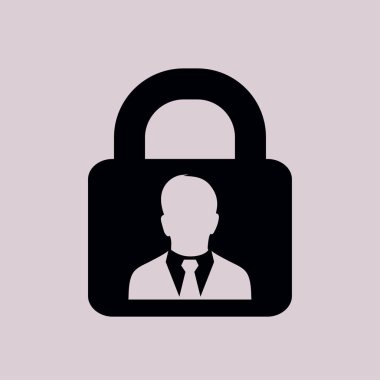 Kullanıcı oturum açma kimlik doğrulama simgesi. Düz tasarım stili.