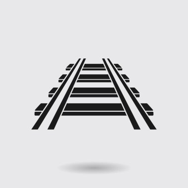 Demiryolu simgesi. İşareti tren. Parça yolu sembolü.  