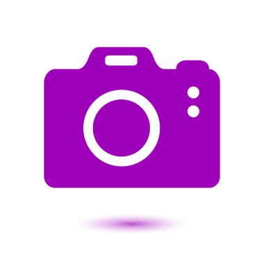 Fotoğraf kamera simgesi. DSLR kamera işareti simgesi. Dijital fotoğraf makinesi. Düz tasarım stili. 