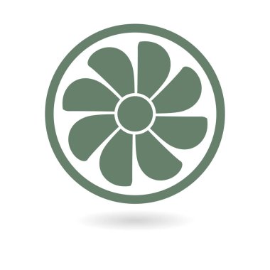 Egzoz fan simge. Vantilatör sembolü. Düz tasarım stili.