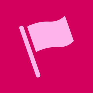 Bayrak simgesi. Yer belirleyici sembol. Düz tasarım biçimi.