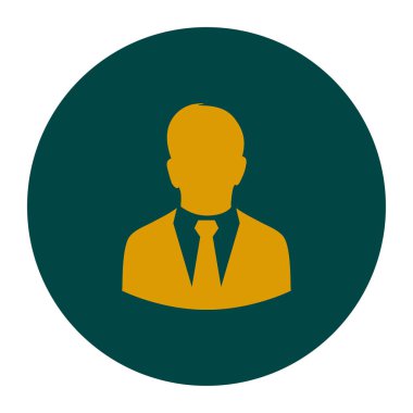 Kullanıcı simgesi bir iş takım elbiseli adam. Düz tasarım stili.