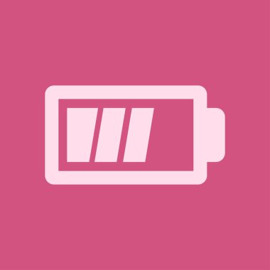 Pil şarj simge vektör. Düz tasarım stili.