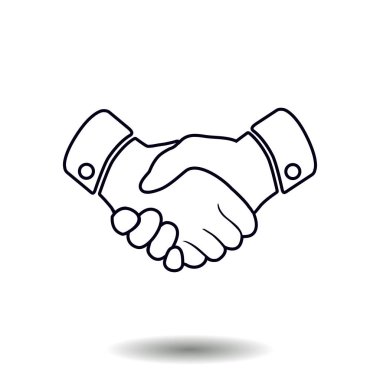 El sıkışma işareti simgesi. Başarılı iş sembolü. Düz tasarım stili.