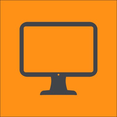 bilgisayar ekran işareti simgesi. Monitör simgesi. Düz tasarım stili.