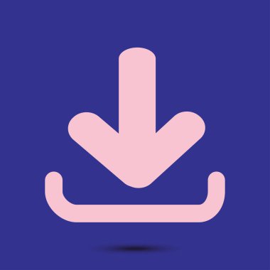 Simgesini indirin. Düğme yükleyin. Düz tasarım stili.