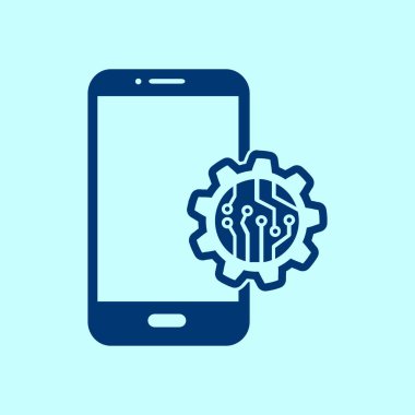 Teknolojik aygıt elektronik devre. Teknoloji düzeni kare simgesi. 