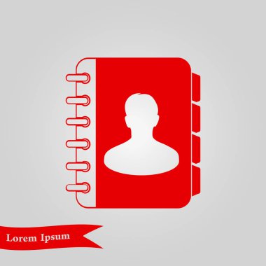 Adres defteri simge vektör. Düz tasarım stili. 