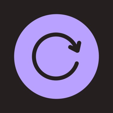 Dairesel ok işareti simge vektör. Sağa taşır oku.