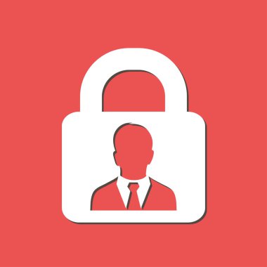 Kullanıcı oturum açma kimlik doğrulama simgesi. Düz tasarım stili.