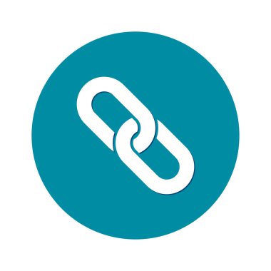 Bağlantı tek simge. Zincir bağlantı simgesi. Kaynağına bağlantı simgesi.