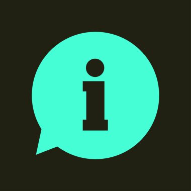 Bilgi: konuşma balonu sembolü. Düz tasarım stili