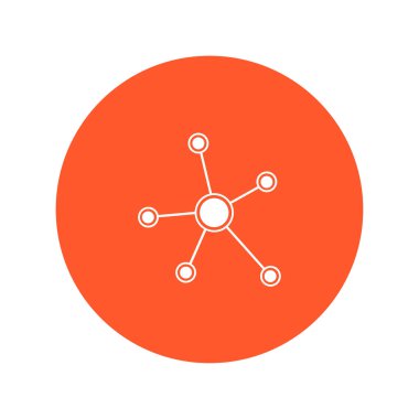 Sosyal ağ tek simge. Küresel teknoloji. İş sosyal bağlantıları ağ.