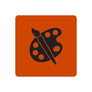 Boya fırça paleti simgesi ile. Düz tasarım stili.