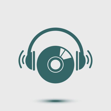 CD veya Dvd simgesini. Kompakt disk erkek. Düz tasarım stili.