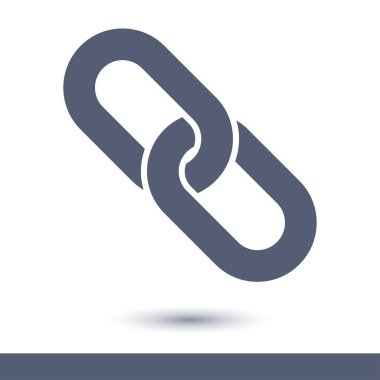 Bağlantı tek simge. Zincir bağlantı simgesi. Kaynağına bağlantı simgesi.