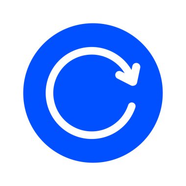 Dairesel ok işareti simge vektör. Sağa taşır oku.